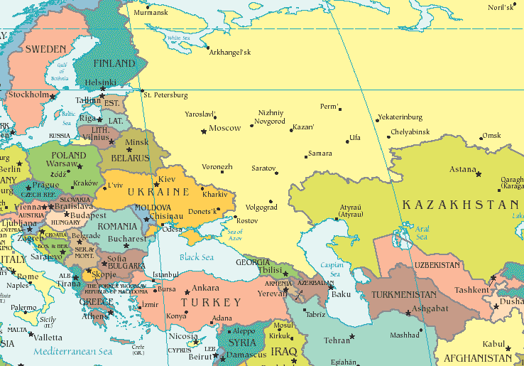 Map Of Europe And Russia