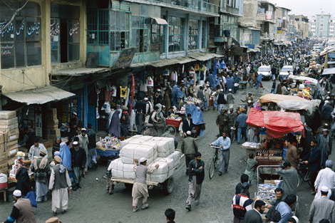 kabul map 2010. Afghanistan, Kabul market